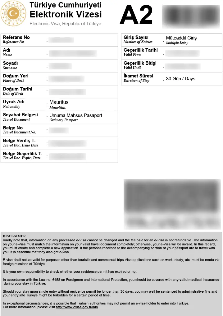 The eVisa for Turkey