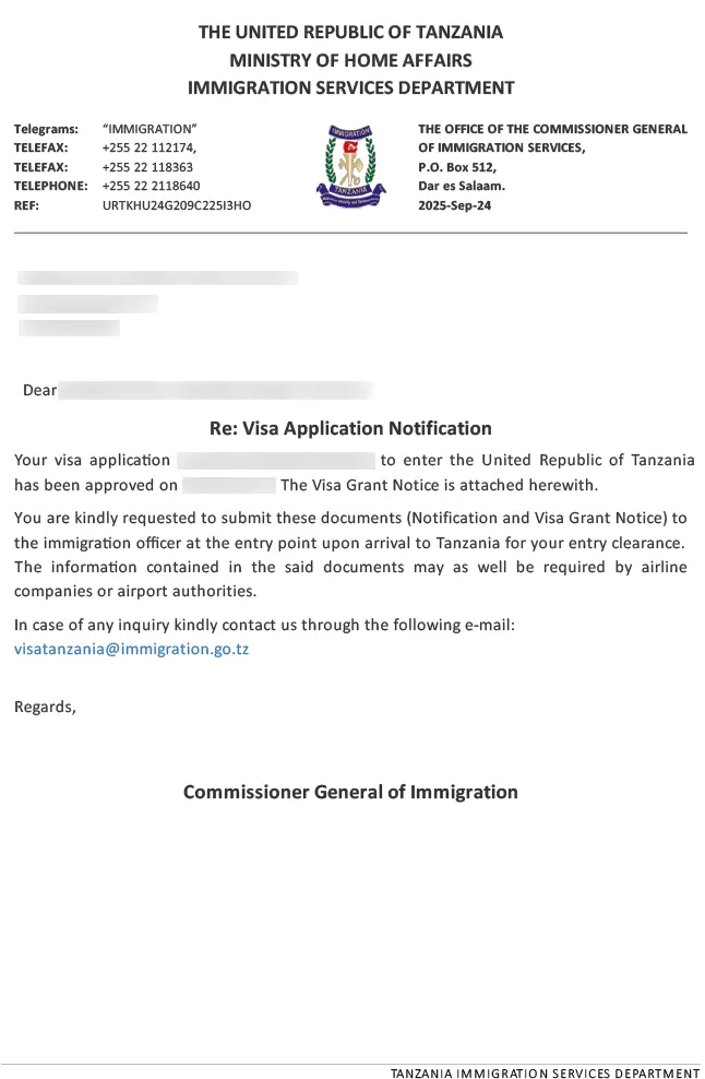 The eVisa for Tanzania