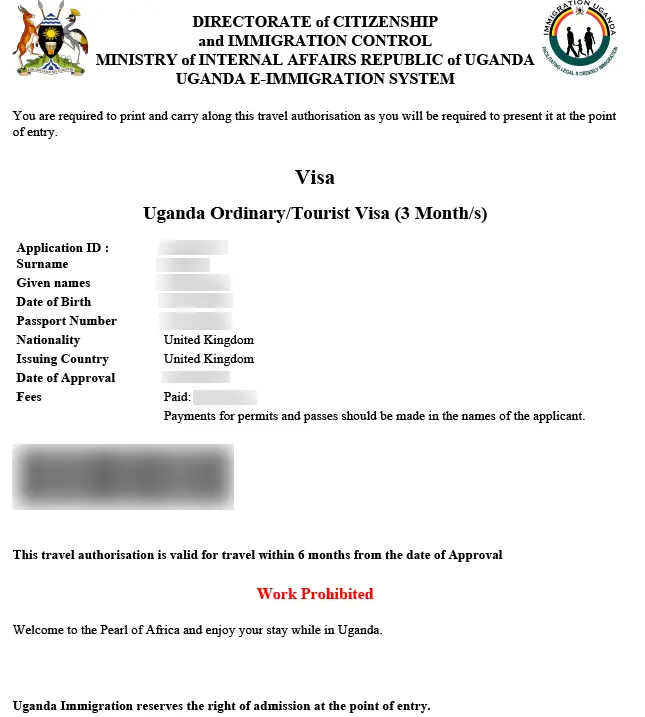 The eVisa for Uganda